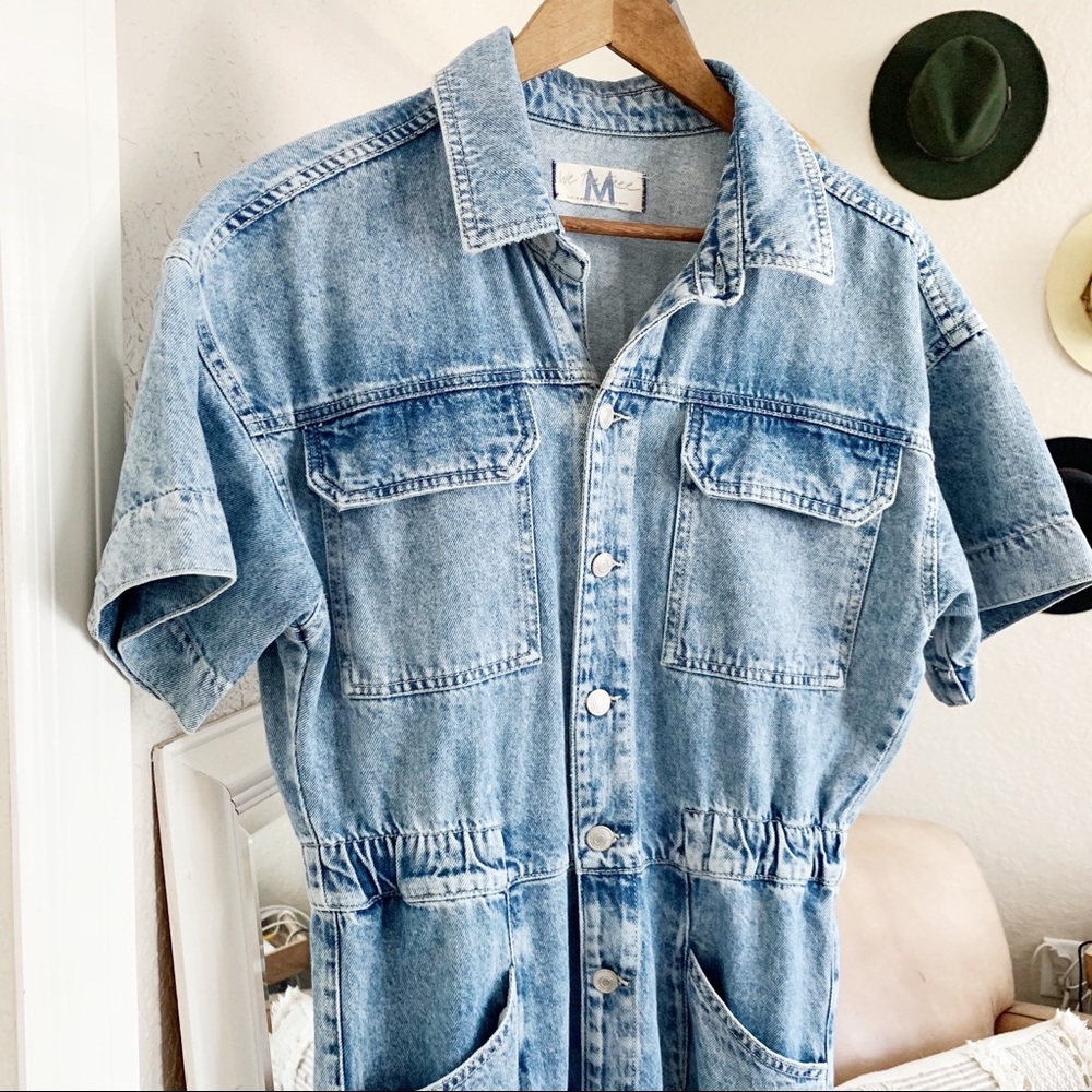 Free People Marci Coverall Jean Jumpsuit